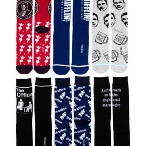 THE OFFICE 6PR CASUAL Adult Crew Socks - Picture 5 of 5